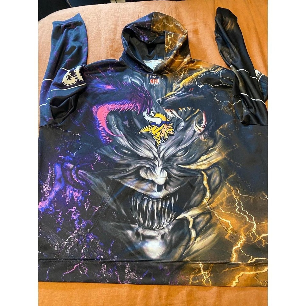 NFL Minnesota Vikings 4XL Hoodie Wolf Dragon Richardson R3